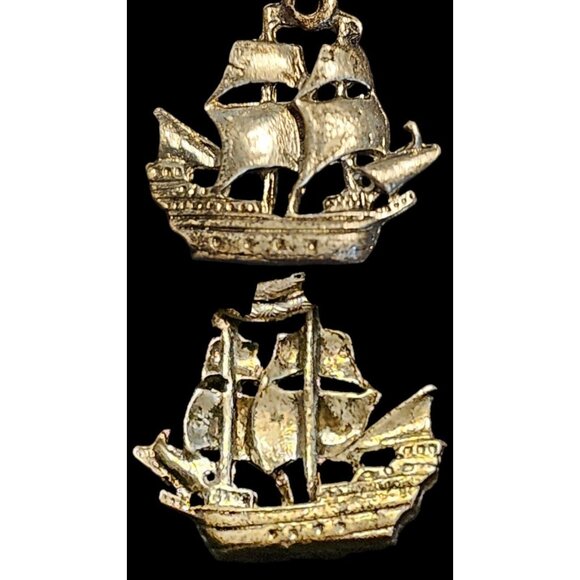 Vintage MONET 7" Sterling Silver 925 Charm Bracelet With 13 Charms Travel THEMED - Picture 15 of 16